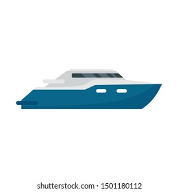 Luxury yacht icon. Flat illustration of luxury yacht vector icon for web design