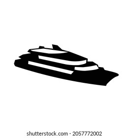luxury yacht icon silhouette vector design