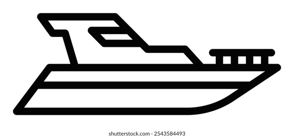 Luxury yacht icon, vector illustration. Editable stroke.