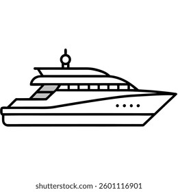 Luxury Yacht Line Art Icon Perfect for Branding And Exclusive Graphics