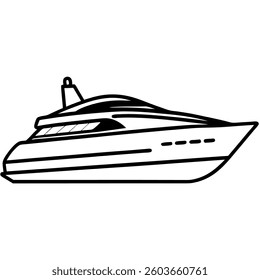 Luxury Yacht Line Art Icon Sleek and Stylish for High-End Branding
