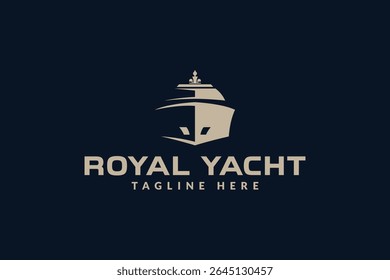 ilustração vetor logotipo iate de luxo, modelo de logotipo de arte de linha de barco