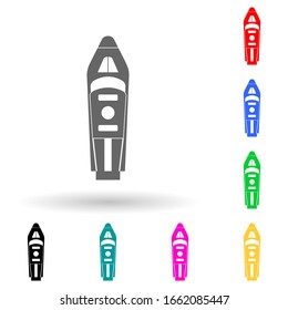 luxury yacht multi color style icon. Simple glyph, flat vector of transport view from above icons for ui and ux, website or mobile application