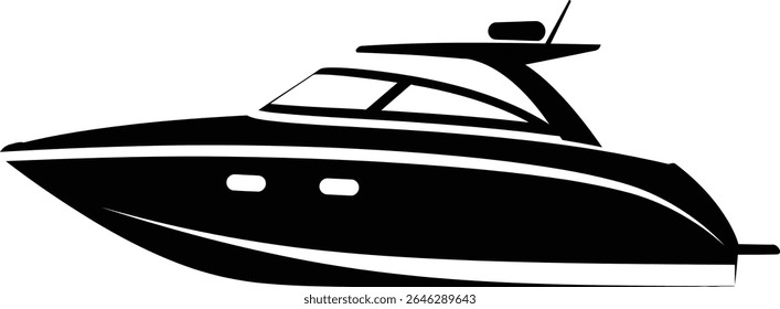Iate de luxo Silhueta Vetor Ilustração