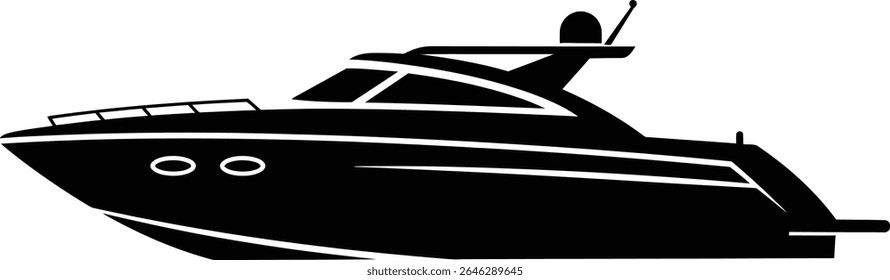 Iate de luxo Silhueta Vetor Ilustração