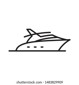 Luxury yacht vector line icon