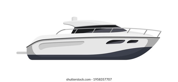 Luxury yacht vessel isolated on white background