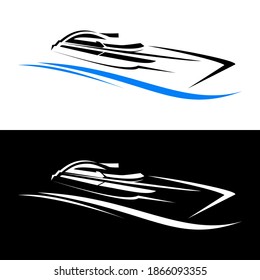 Luxury yachts logo design vector
