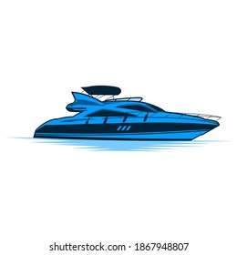 Luxury yachts logo design vector