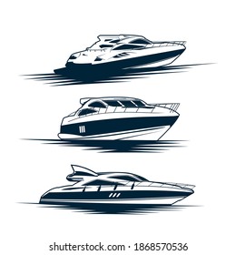 Luxury yachts logo design vector