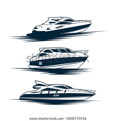 Luxury yachts logo design vector