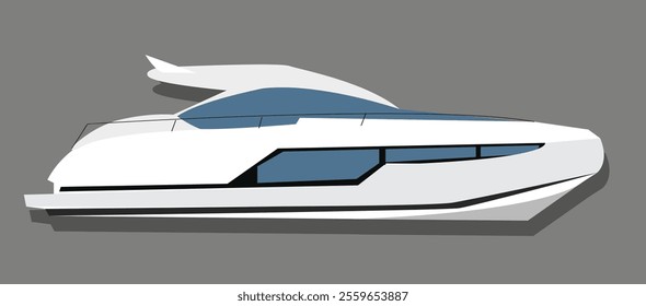 Luxury yacht.Yacht. Sea transport vector illustration