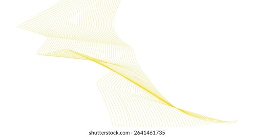 Luxury yellow golden wavy curve lines background. Digital futuristic technology concept. Gradient banner background. Science, banner, business, poster, template, music background.	
