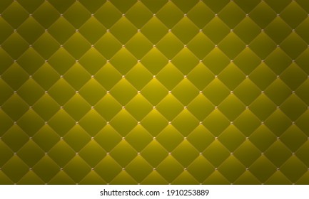 Luxury yellow-green background  with golden chains and beads. Vector illustration. Upholstery background.