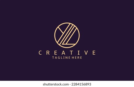 Luxury YL Letter Logo Design. Modern minimalistic creative YL or LY letter initial icon vector template. Premium logo with golden design. Elegant corporate identity.