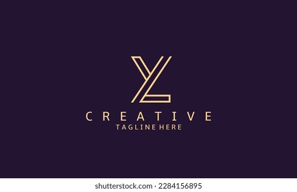 Luxury YL Letter Logo Design. Modern minimalistic creative YL or LY letter initial icon vector template. Premium logo with golden design. Elegant corporate identity.