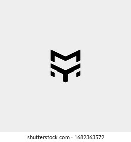 Luxury YM MY M Monogram Logo Minimal Design Vector Illustration