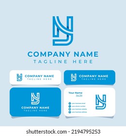 Luxury YN Monogram Logo, suitable for any business with YN or NY initials.