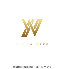 Luxo YN NY Monograma Logo Design - Golden Gradient Lettermark, Premium Branding Ícone.