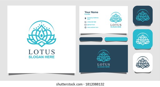 luxury yoga flower elegant concept and business card design