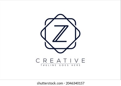 Luxury Z Initial Logo frame symbol icon, Luxury and graceful floral monogram design