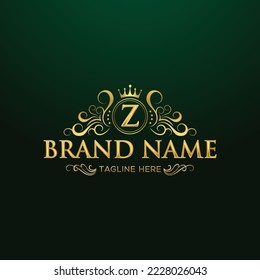 Luxury Z letter logo gold color. Beautiful logotype for luxury branding. Elegant and stylish design for your company.