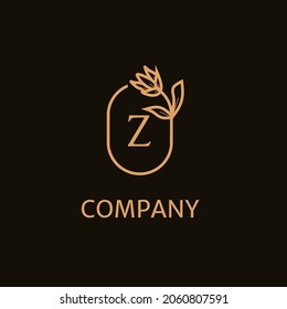 luxury Z letter monogram logotype with premium elegant alphabet flower icon concept  vector scratch frame design can be used for beauty industry, cosmetic, salon, boutique, corporate, corporate