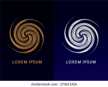 Luxury,Abstract Spin, design using gold and silver line, sign ,logo, symbol, icon, graphic, vector.