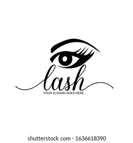 Luxury-Beauty-Eye-Lashes-Logo  extension hand lettering logo. Vector illustration