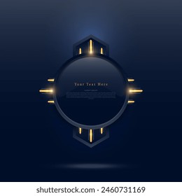 luxuryblack and gold  rounded frame with copy space