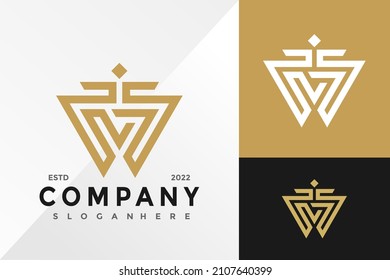 LuxuryLetter M Business Company Logo Design Vector illustration template