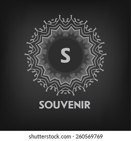 Luxury,simple  and elegant monochrome  monogram design template with letters on chalkboard background. Vector illustration.