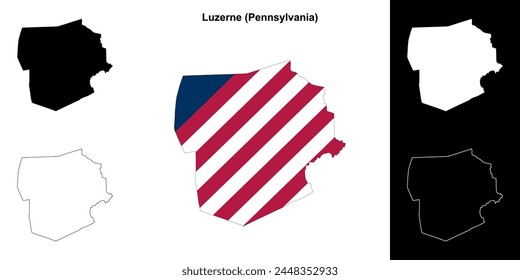 Luzerne County (Pennsylvania) outline map set