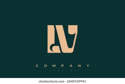 LV Abstract Geometric Logo Design. Modern and elegant logo design with simplistic typography elements, showcasing branding excellence.