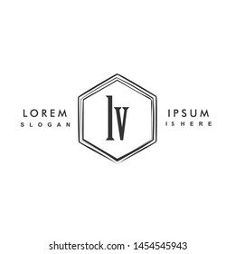 LV Initial beauty monogram logo vector
