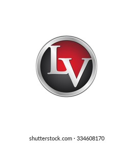 LV initial circle logo red