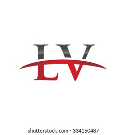 LV initial company red swoosh logo