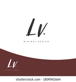 LV Escritura manuscrita inicial o logotipo manuscrito para la identidad. Logo con firma y estilo dibujado a mano.