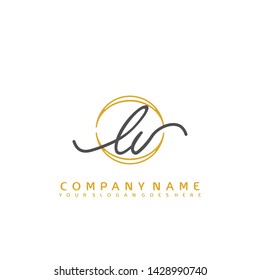 LV Initial handwriting logo concept