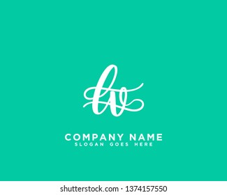 LV Initial Handwriting Logo Vector