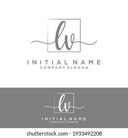 LV Initial letters, handwriting signature logo.