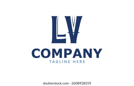 LV initial logo design and letter logo design