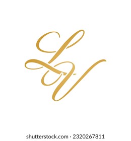 LV initial logo design vector stock