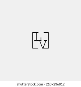 LV initial logo in line concept in high quality professional design that will be best for companies