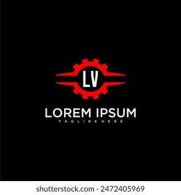LV initial monogram for automotive logo design vector
