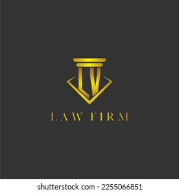 LV initial monogram logo for lawfirm with creative polygon design