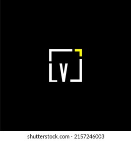 LV initial monogram logo with square style design