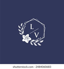 LV initial monogram wedding with creative polygon design