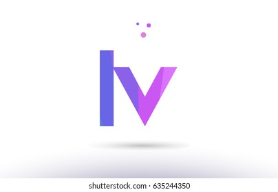 lv l v alphabet letter purple pink magenta blue colorful creative colors text dots creative company logo vector icon design template