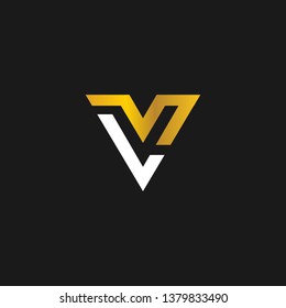 LV Or L V Letter Alphabet Logo Design In Vector Format.